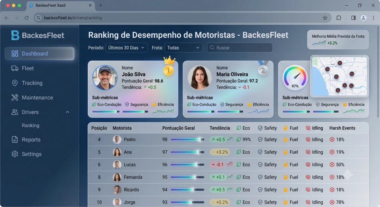 Ranking De Motoristas: Como Usar Dados De Condução Para Cortar Custo E Risco Na Frota